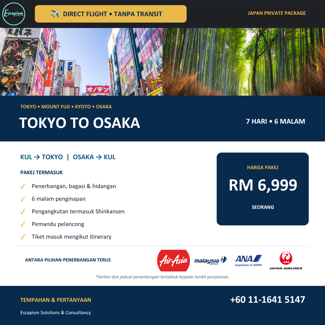 Tokyo to Osaka package visual